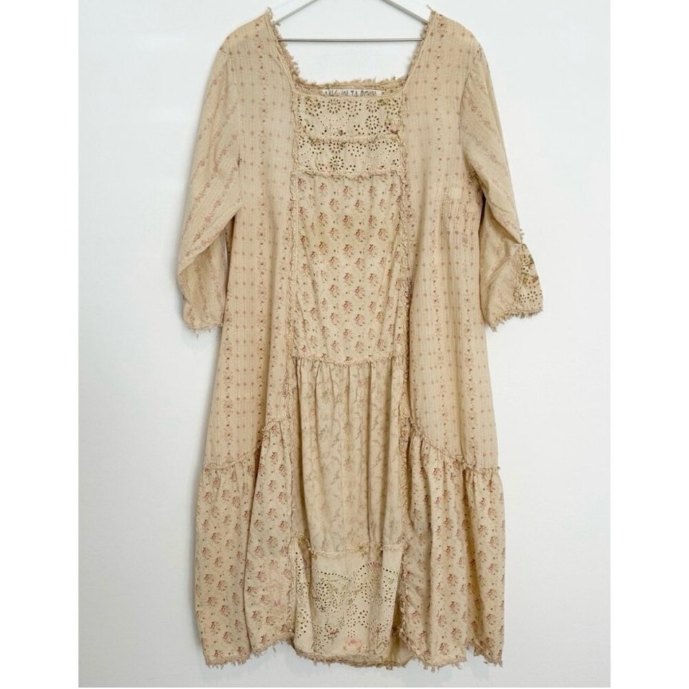 Magnolia Pearl Patchwork Helena Dress European Cotton Eyelet Distressed